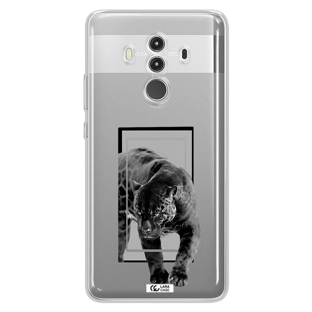 a black tiger with spots on its face Huawei Mate 10 Clear TPU Case