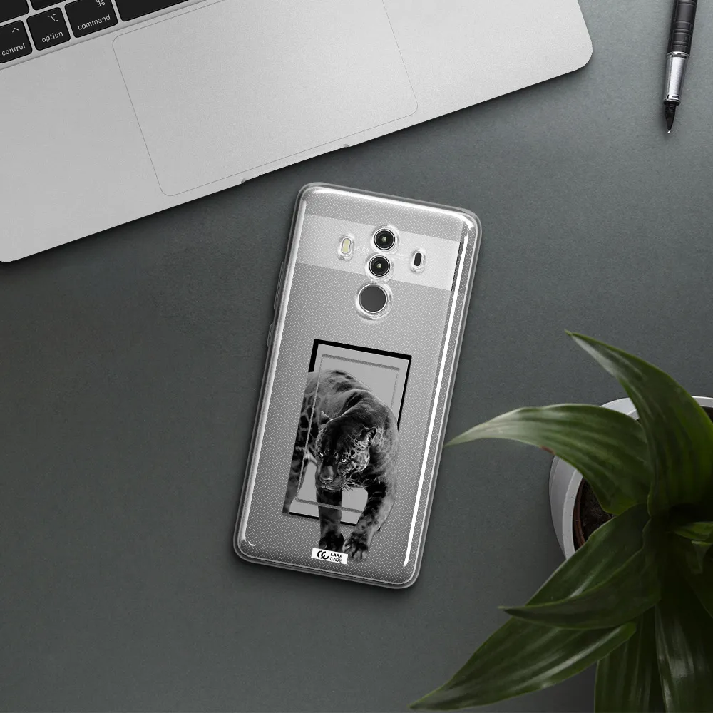 a black tiger with spots on its face Huawei Mate 10 Clear TPU Case