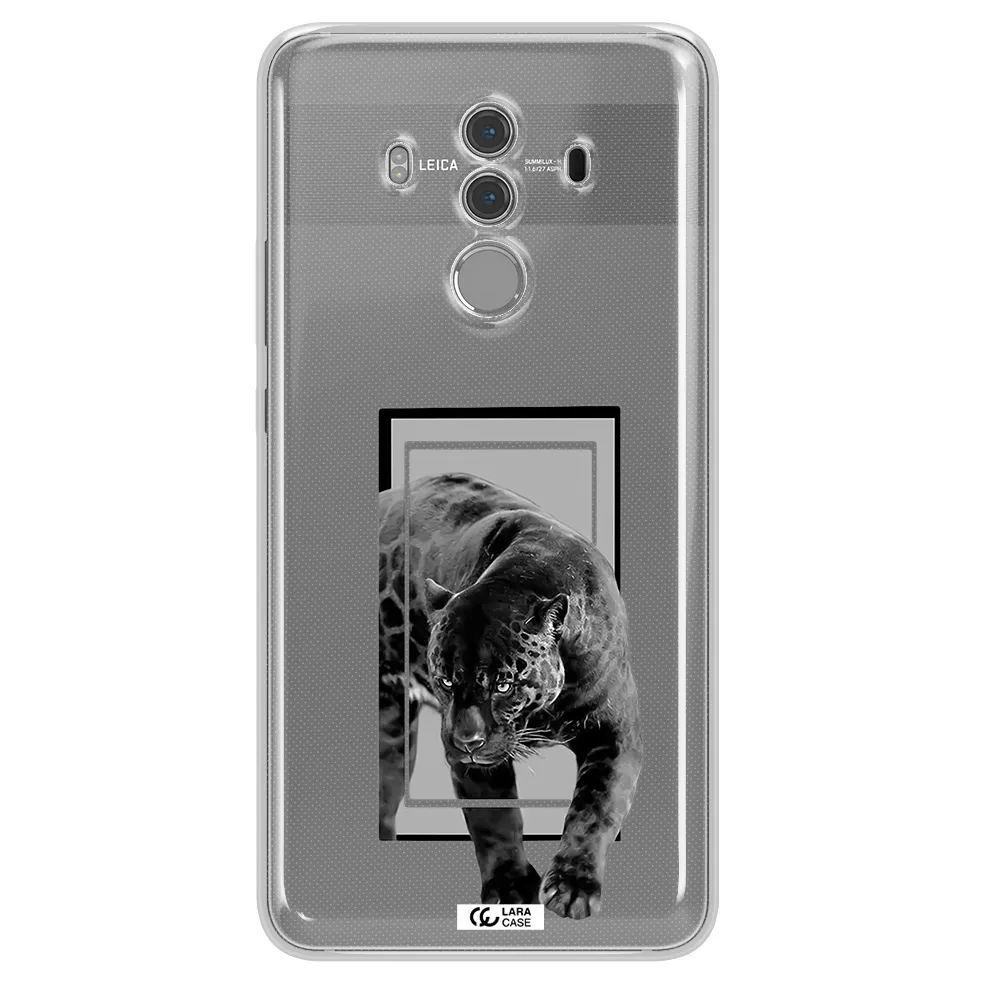 a black tiger with spots on its face Huawei Mate 10 Pro Clear TPU Case