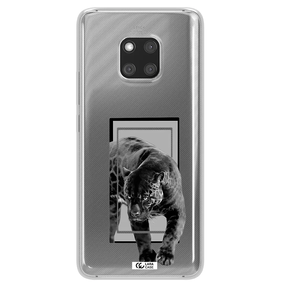 a black tiger with spots on its face Huawei Mate 20 Pro Clear TPU Case