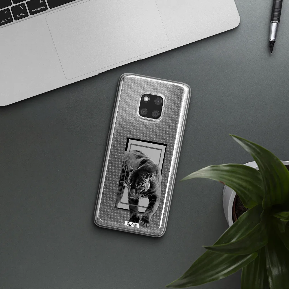 a black tiger with spots on its face Huawei Mate 20 Pro Clear TPU Case