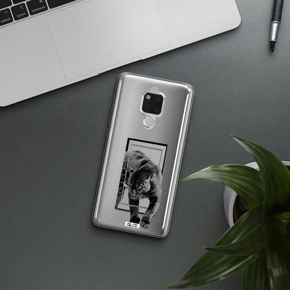 a black tiger with spots on its face Huawei Mate 20X Clear TPU Case
