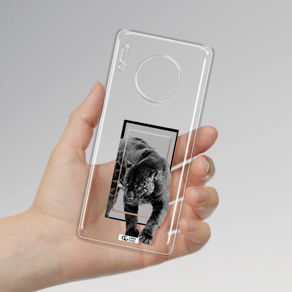 a black tiger with spots on its face Huawei Mate 30 Pro Clear TPU Case