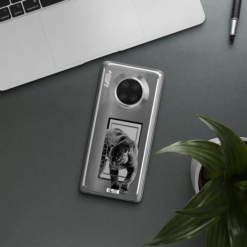 a black tiger with spots on its face Huawei Mate 30 Pro Clear TPU Case