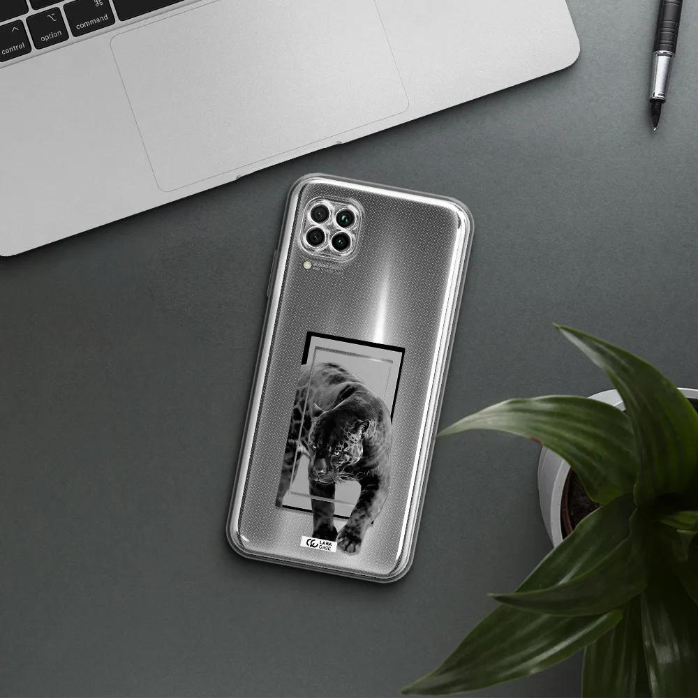 A Black Tiger With Spots On Its Face Huawei Nova 7I Clear Tpu Case