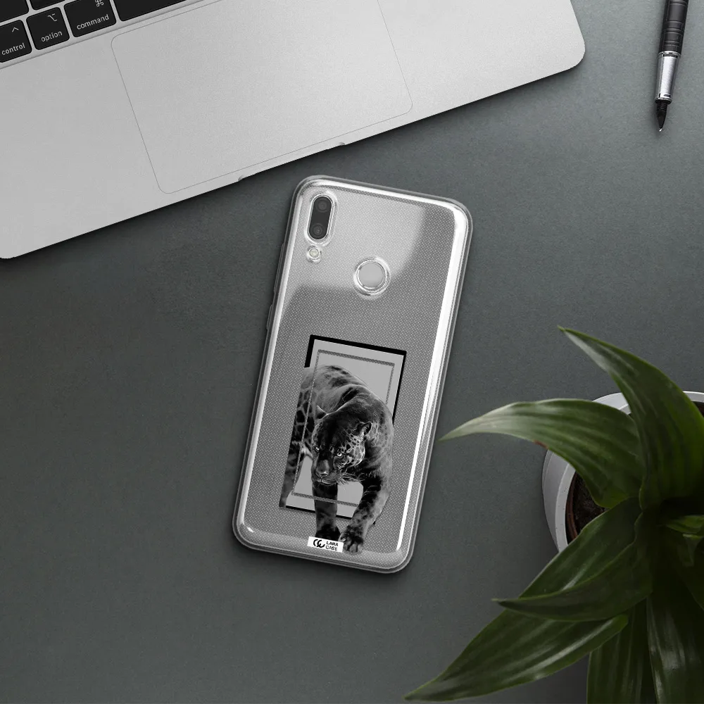 a black tiger with spots on its face Huawei P Smart 2019 Clear TPU Case