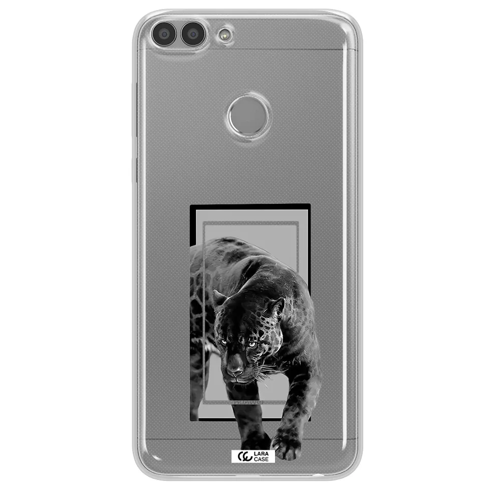 a black tiger with spots on its face Huawei P Smart Clear TPU Case