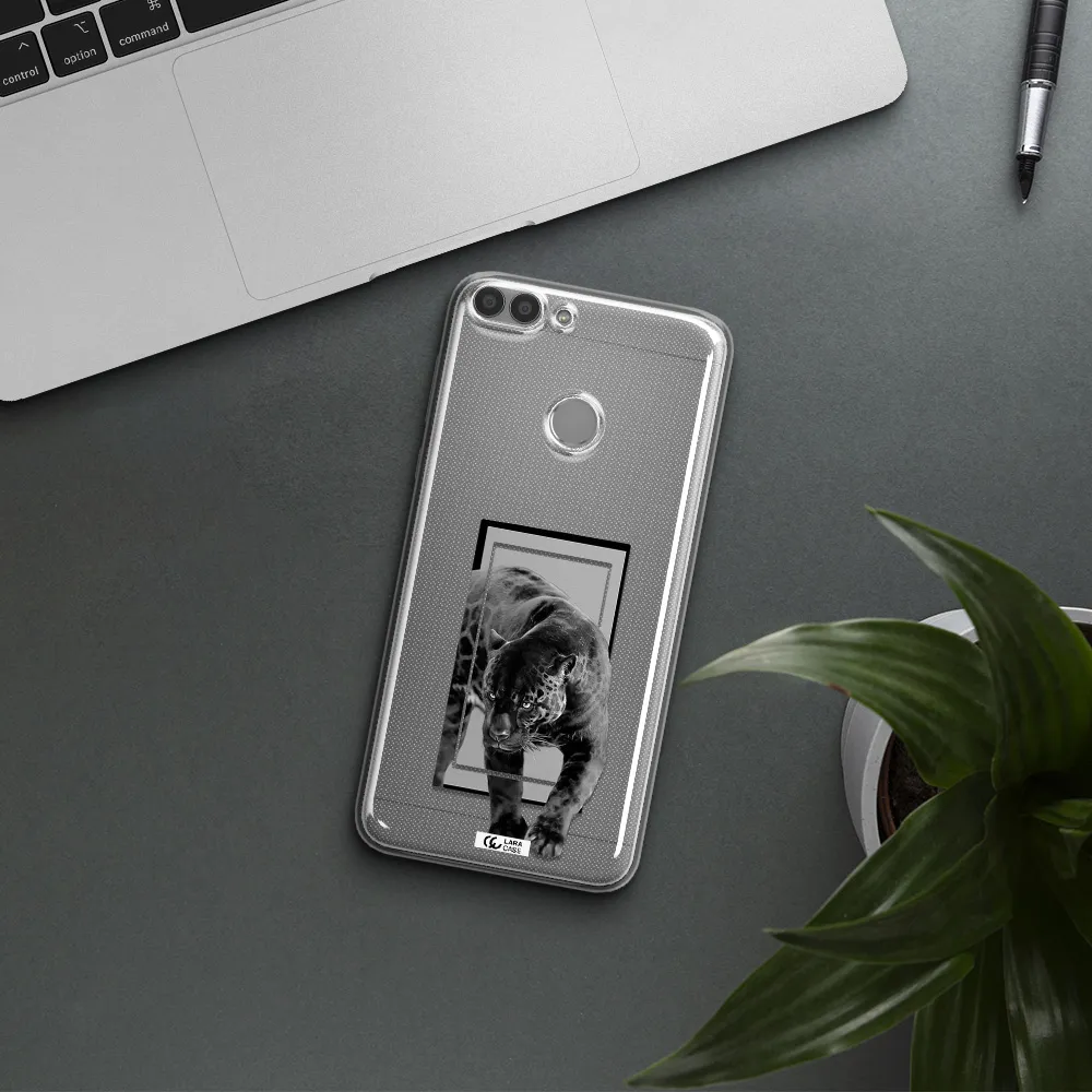 a black tiger with spots on its face Huawei P Smart Clear TPU Case