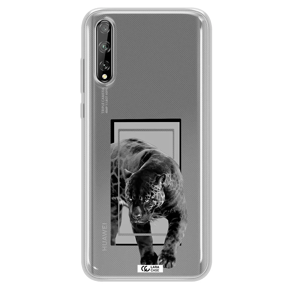 a black tiger with spots on its face Huawei P Smart S Clear TPU Case