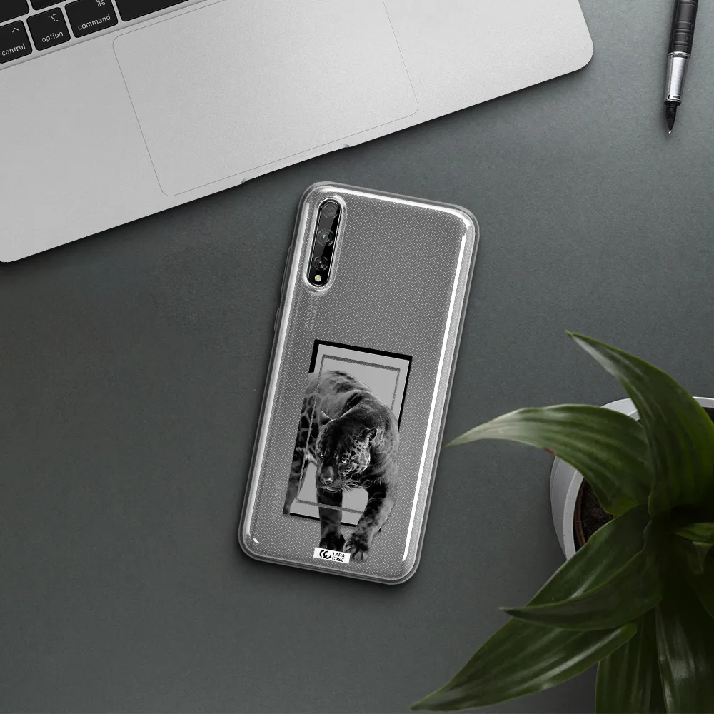 a black tiger with spots on its face Huawei P Smart S Clear TPU Case
