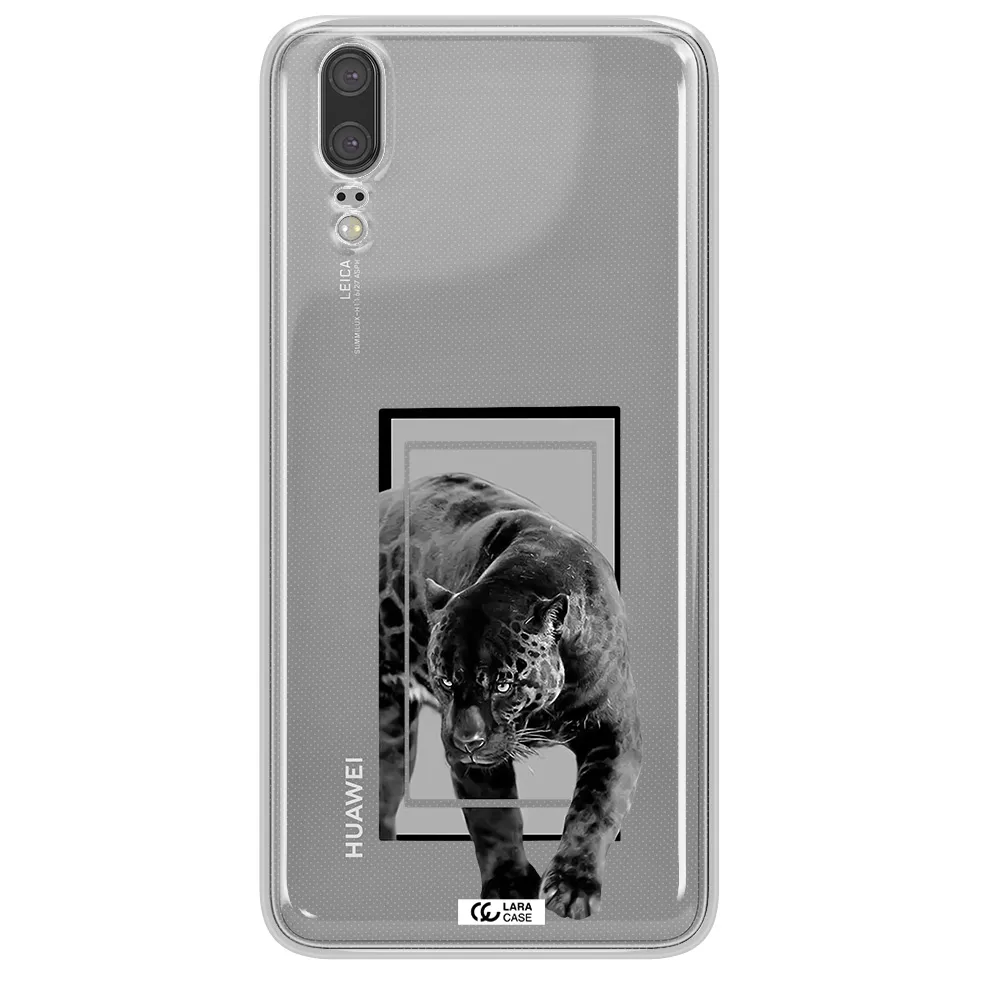 a black tiger with spots on its face Huawei P20 Clear TPU Case