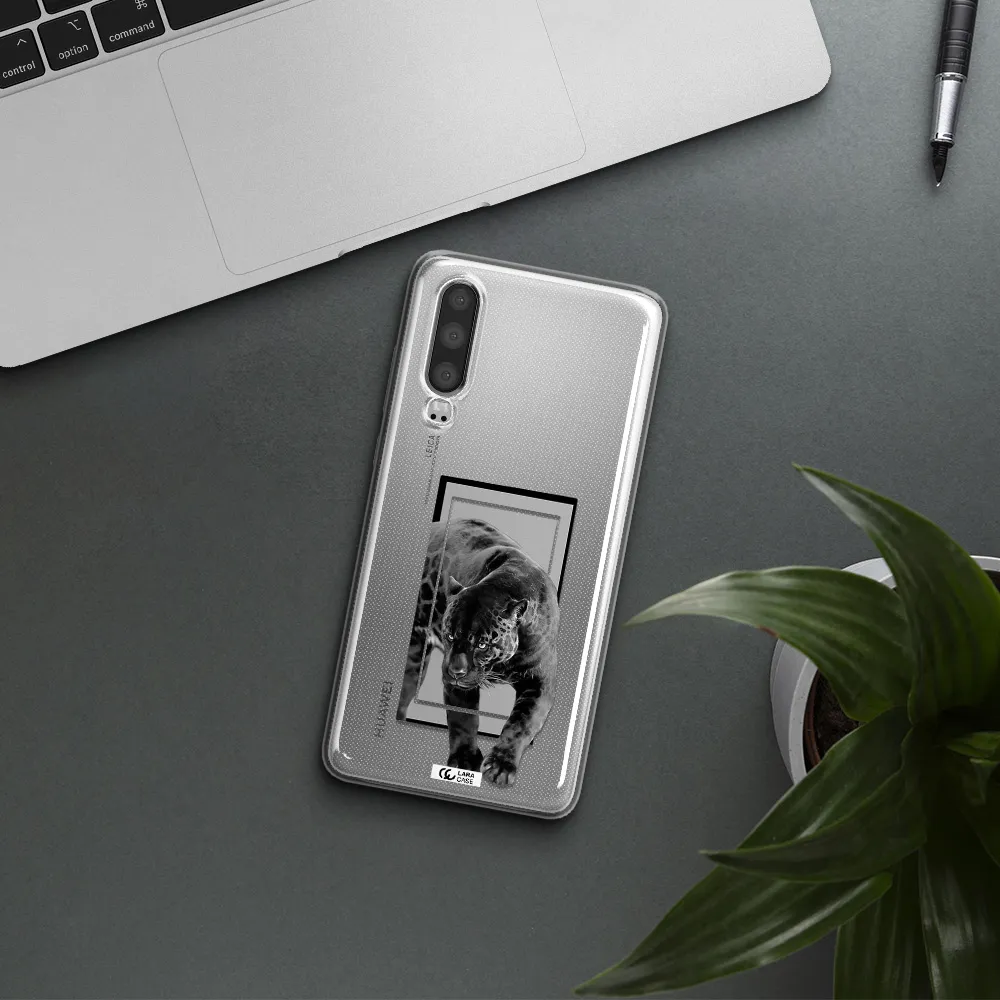a black tiger with spots on its face Huawei P30 Clear TPU Case