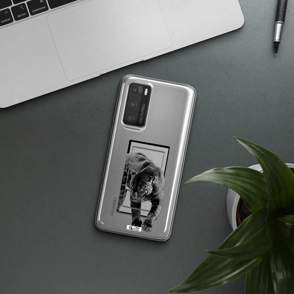 a black tiger with spots on its face Huawei P40 Clear TPU Case