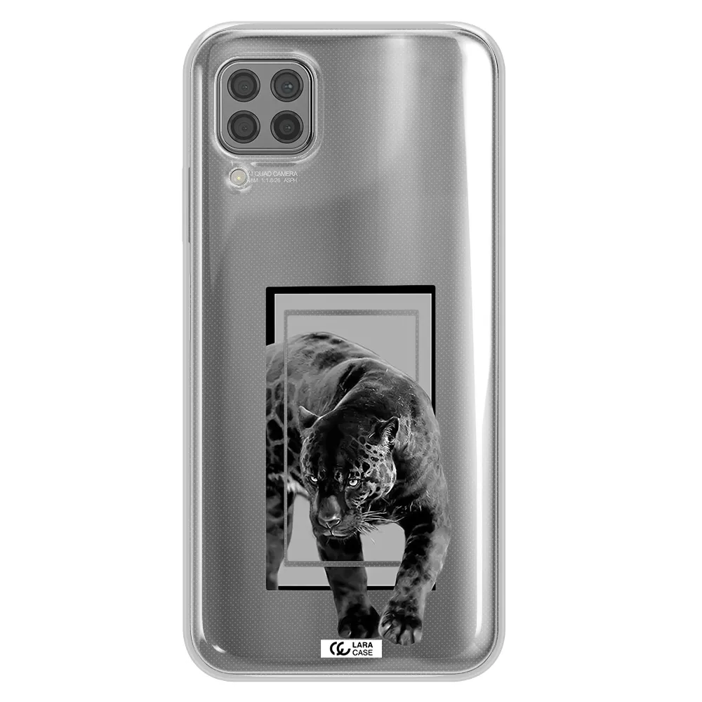 a black tiger with spots on its face Huawei P40 Lite Clear TPU Case