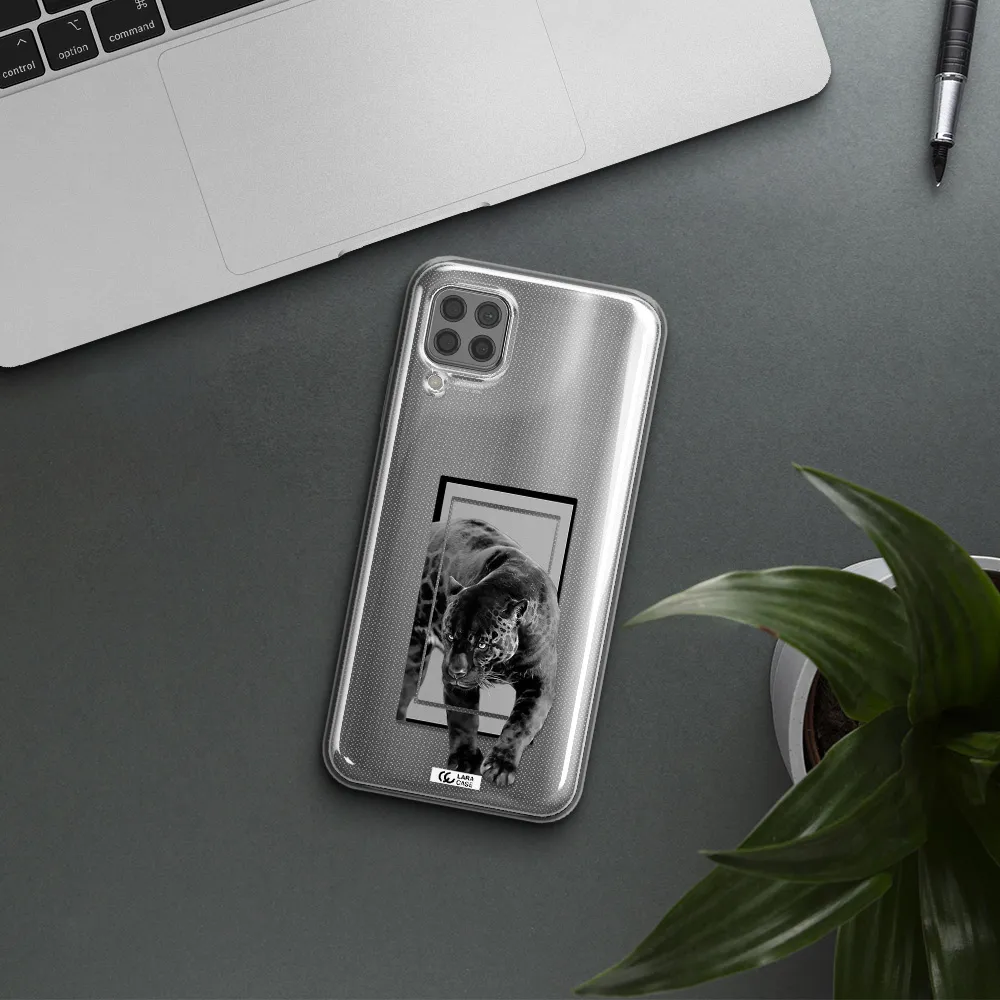 a black tiger with spots on its face Huawei P40 Lite Clear TPU Case