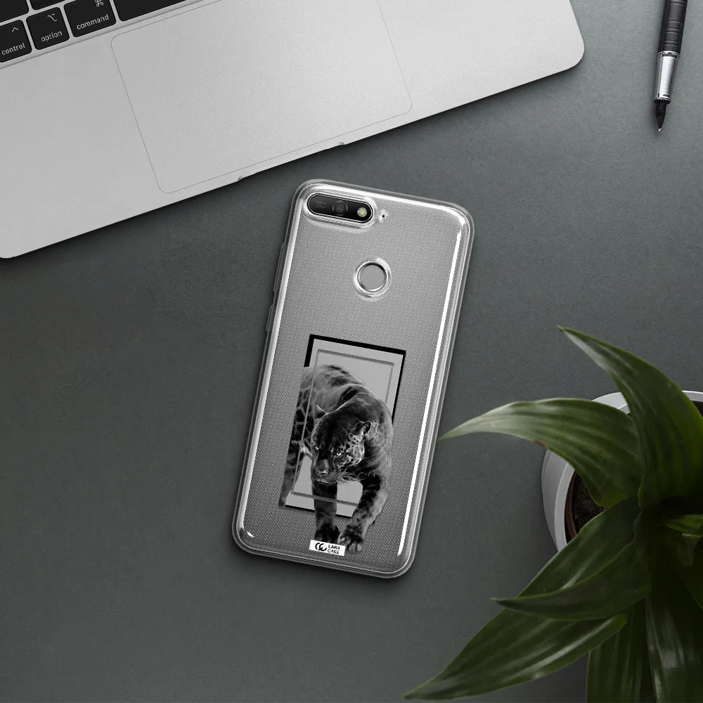 a black tiger with spots on its face Huawei Y6 Prime 2018 Clear TPU Case