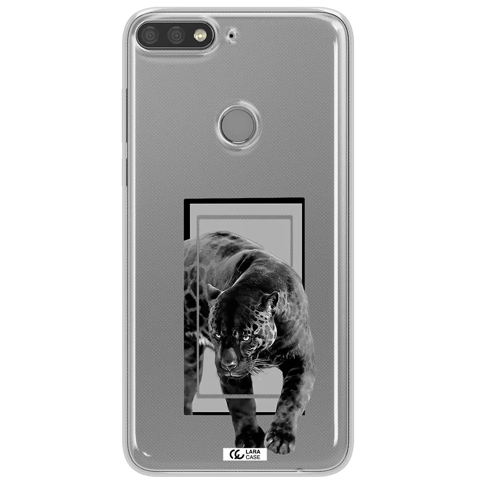 a black tiger with spots on its face Huawei Y7 Prime 2018 Clear TPU Case