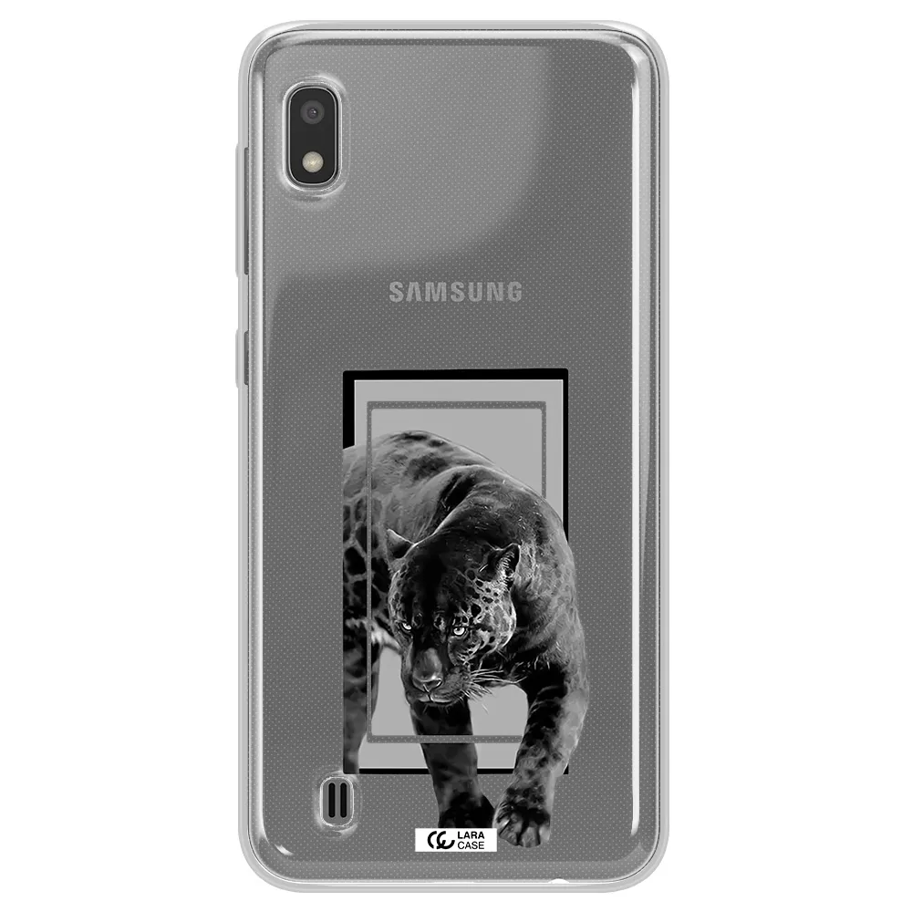 a black tiger with spots on its face Samsung A10 Clear TPU Case