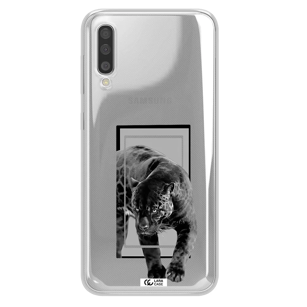 A Black Tiger With Spots On Its Face Samsung A50S Clear Tpu Case