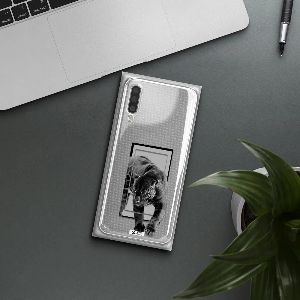 A Black Tiger With Spots On Its Face Samsung A50S Clear Tpu Case