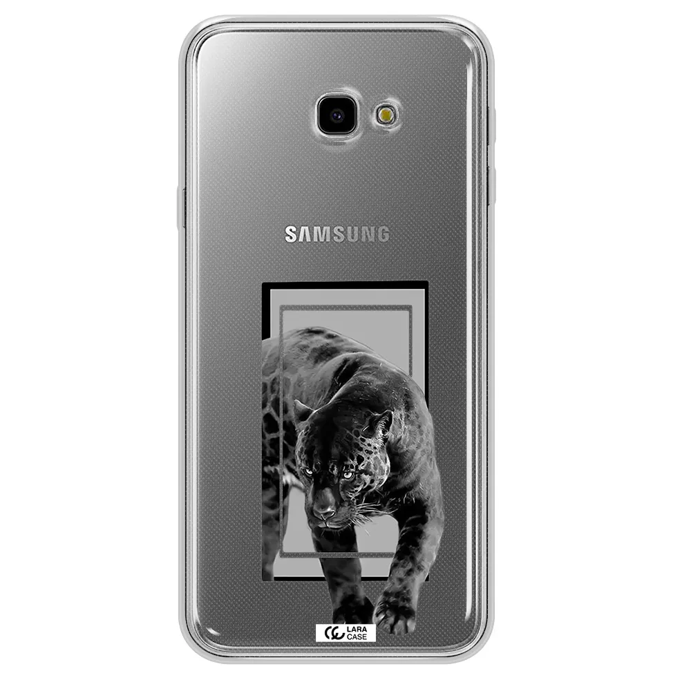 a black tiger with spots on its face Samsung J4 Plus Clear TPU Case