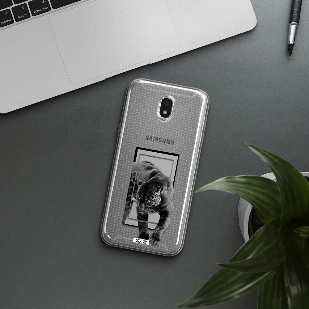 a black tiger with spots on its face Samsung J5 2017 Clear TPU Case