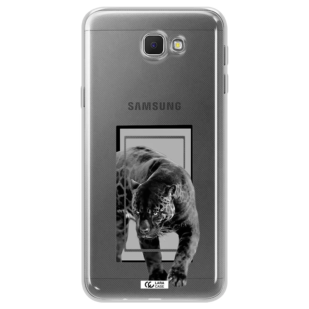 a black tiger with spots on its face Samsung J5 Prime Clear TPU Case