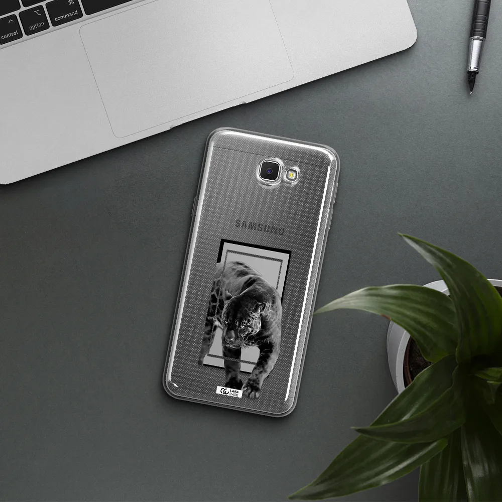 a black tiger with spots on its face Samsung J5 Prime Clear TPU Case