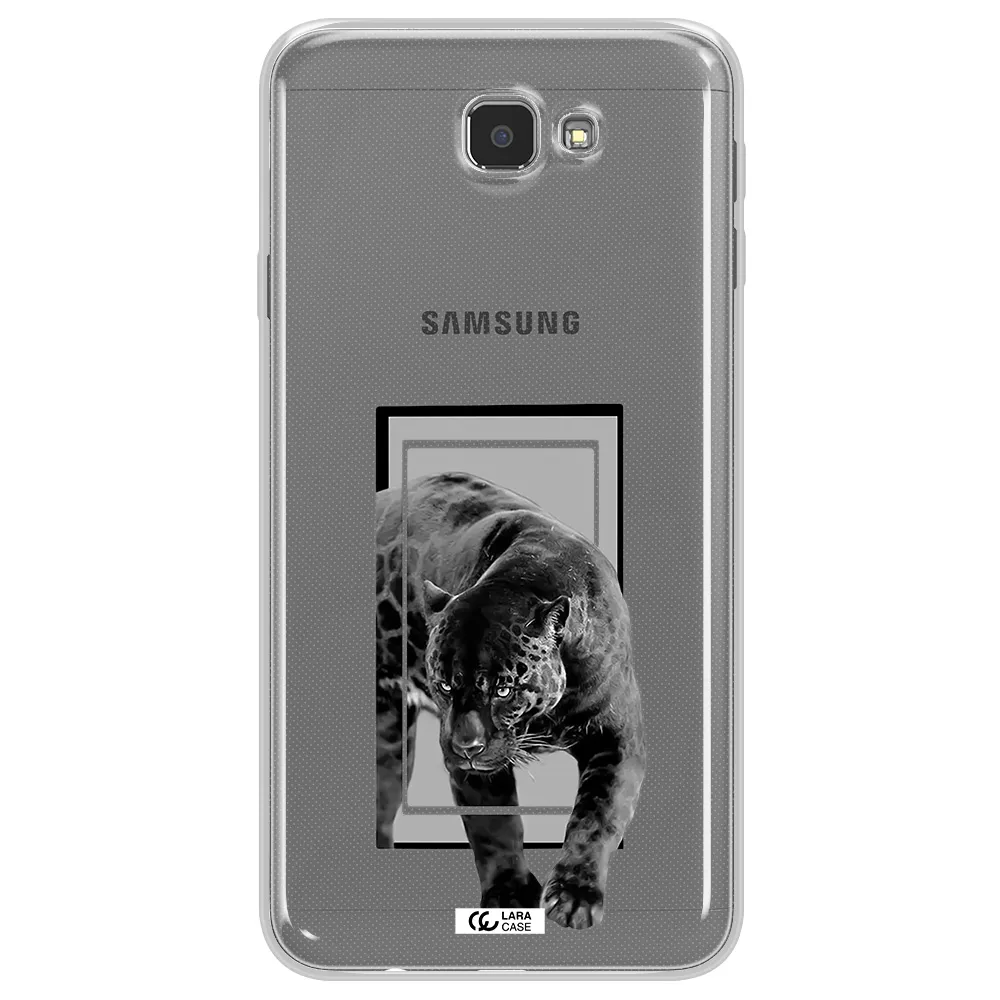 a black tiger with spots on its face Samsung J7 Prim Clear TPU Case