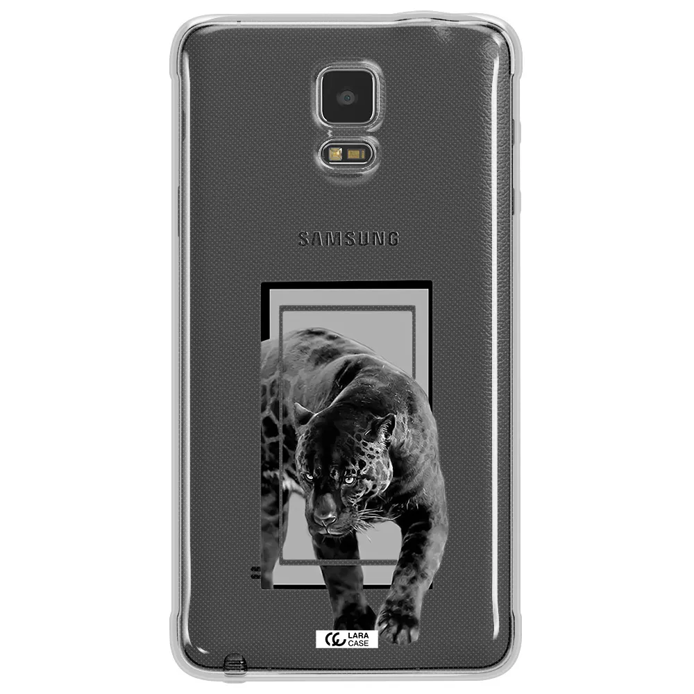 a black tiger with spots on its face Samsung Note 4 Clear TPU Case
