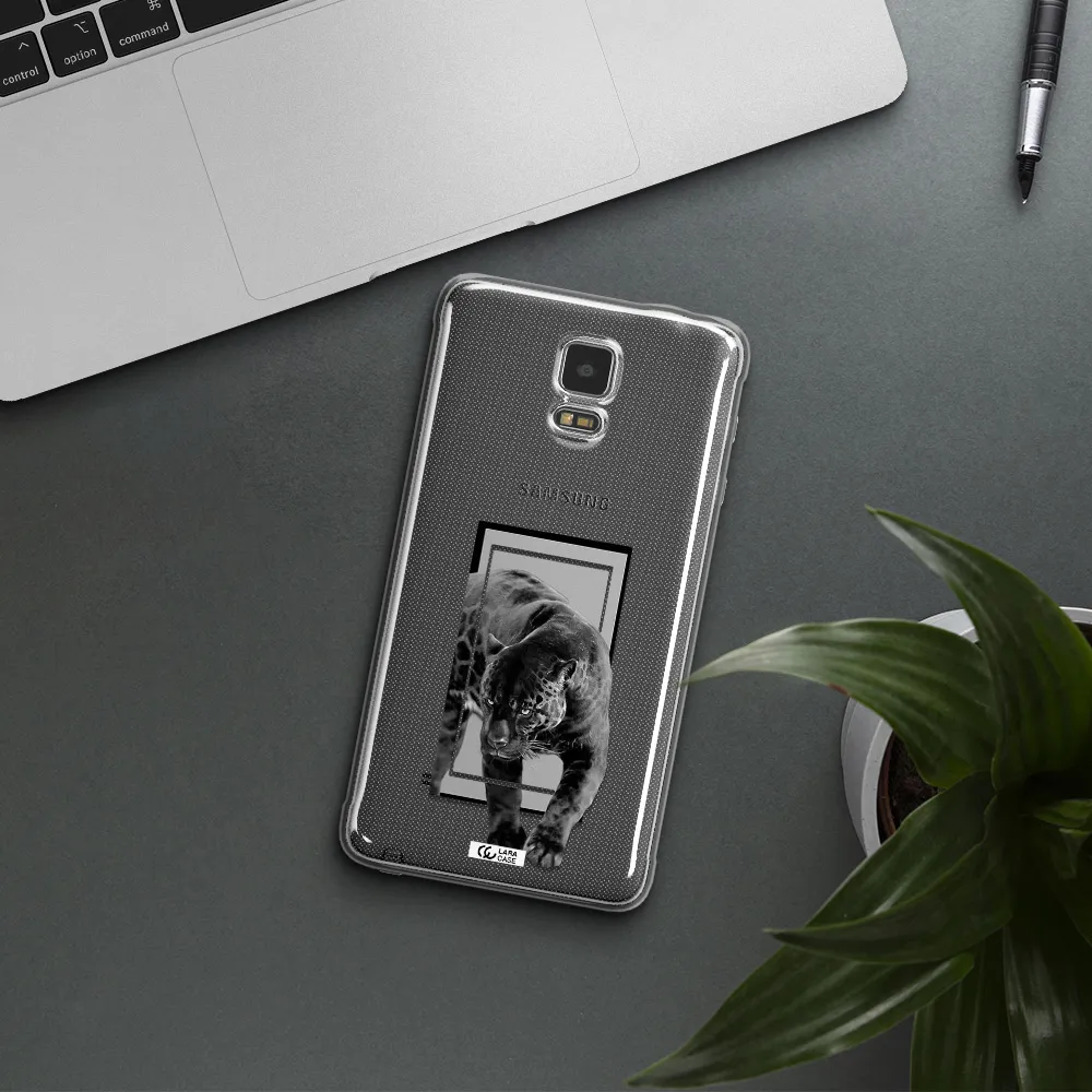 a black tiger with spots on its face Samsung Note 4 Clear TPU Case