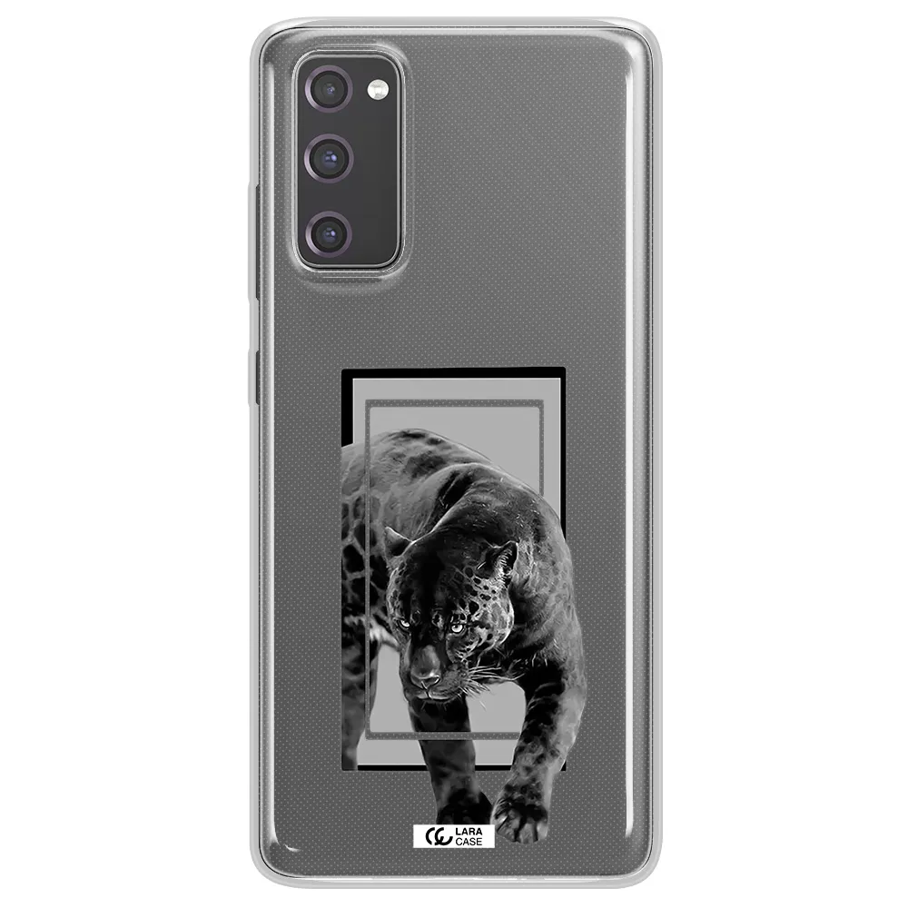 a black tiger with spots on its face Samsung S20 Fe Clear TPU Case