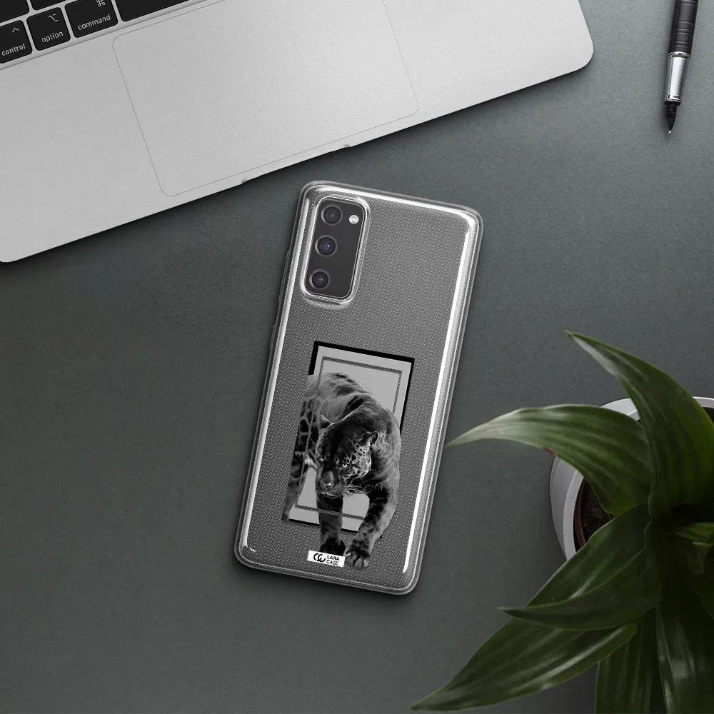 a black tiger with spots on its face Samsung S20 Fe Clear TPU Case