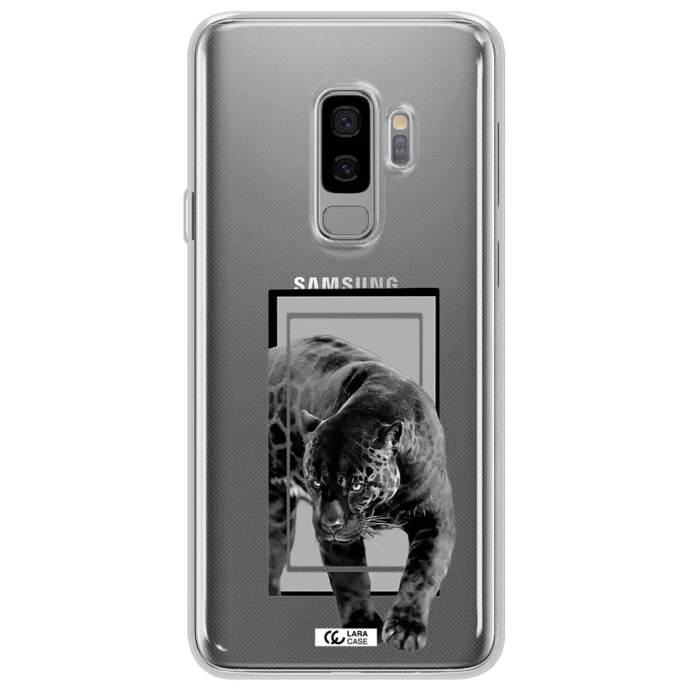 a black tiger with spots on its face Samsung S9 Plus Clear TPU Case