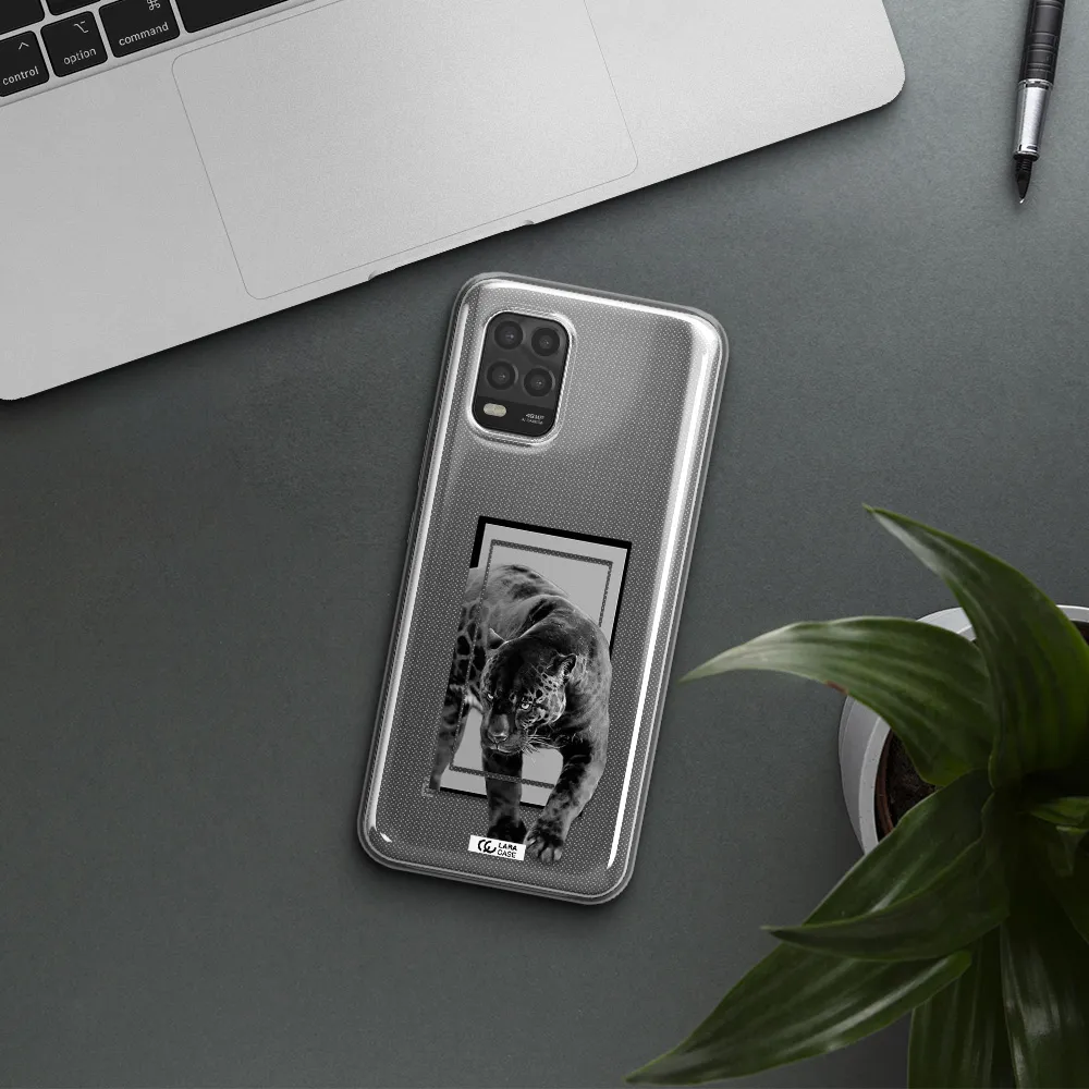 a black tiger with spots on its face Xiaomi Mi 10 Lite Clear TPU Case