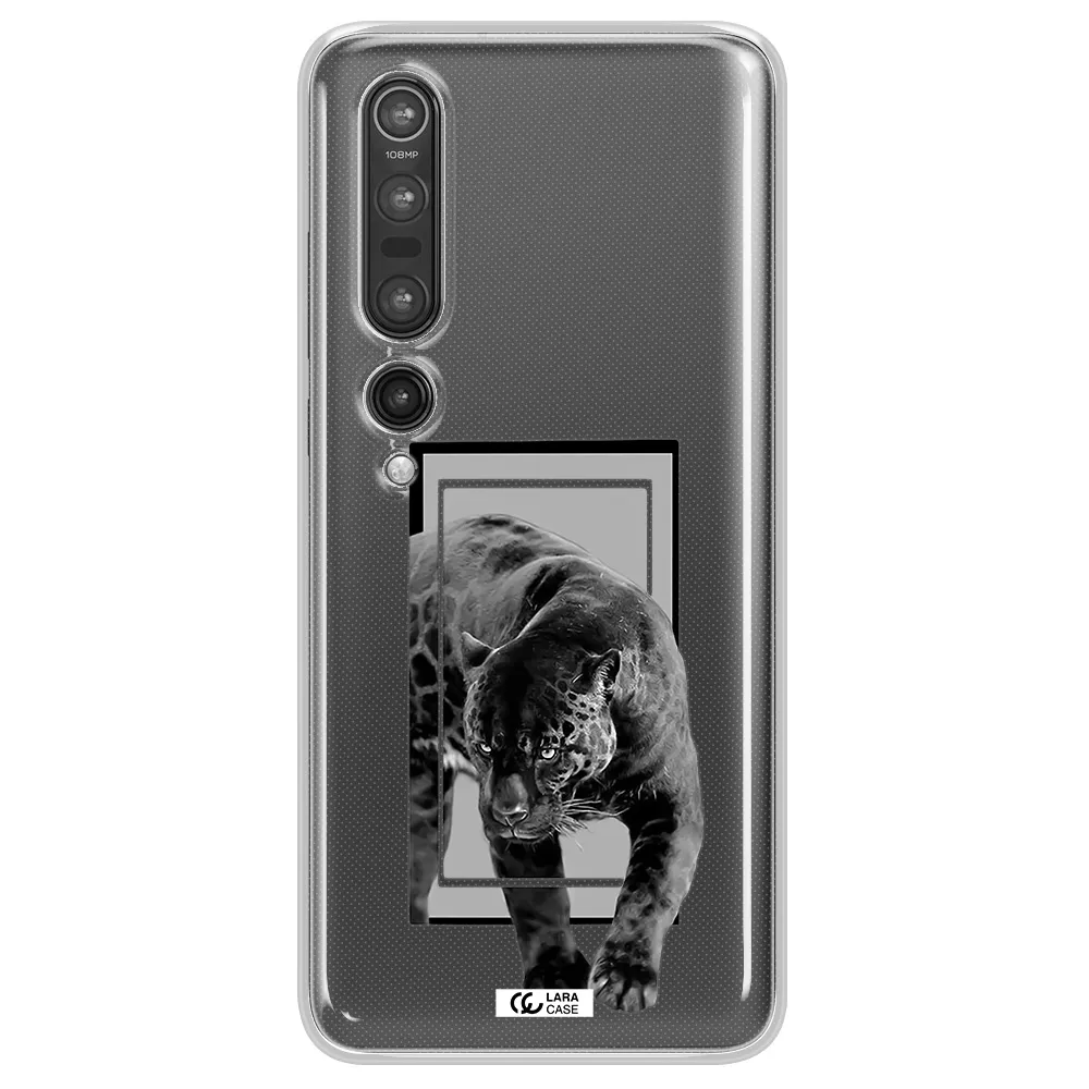 a black tiger with spots on its face Xiaomi Mi 10 Pro Clear TPU Case