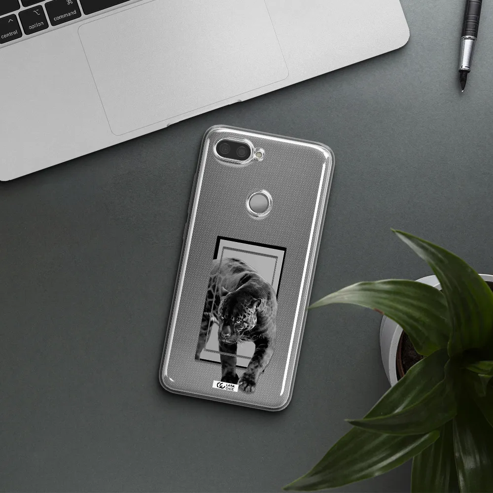 a black tiger with spots on its face Xiaomi Mi 8 Lite Clear TPU Case