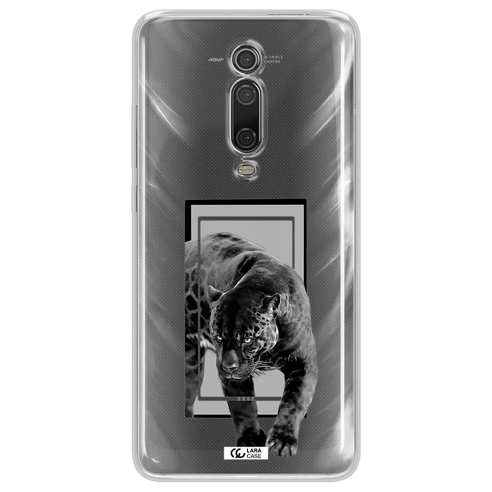 a black tiger with spots on its face Xiaomi Mi 9T Clear TPU Case