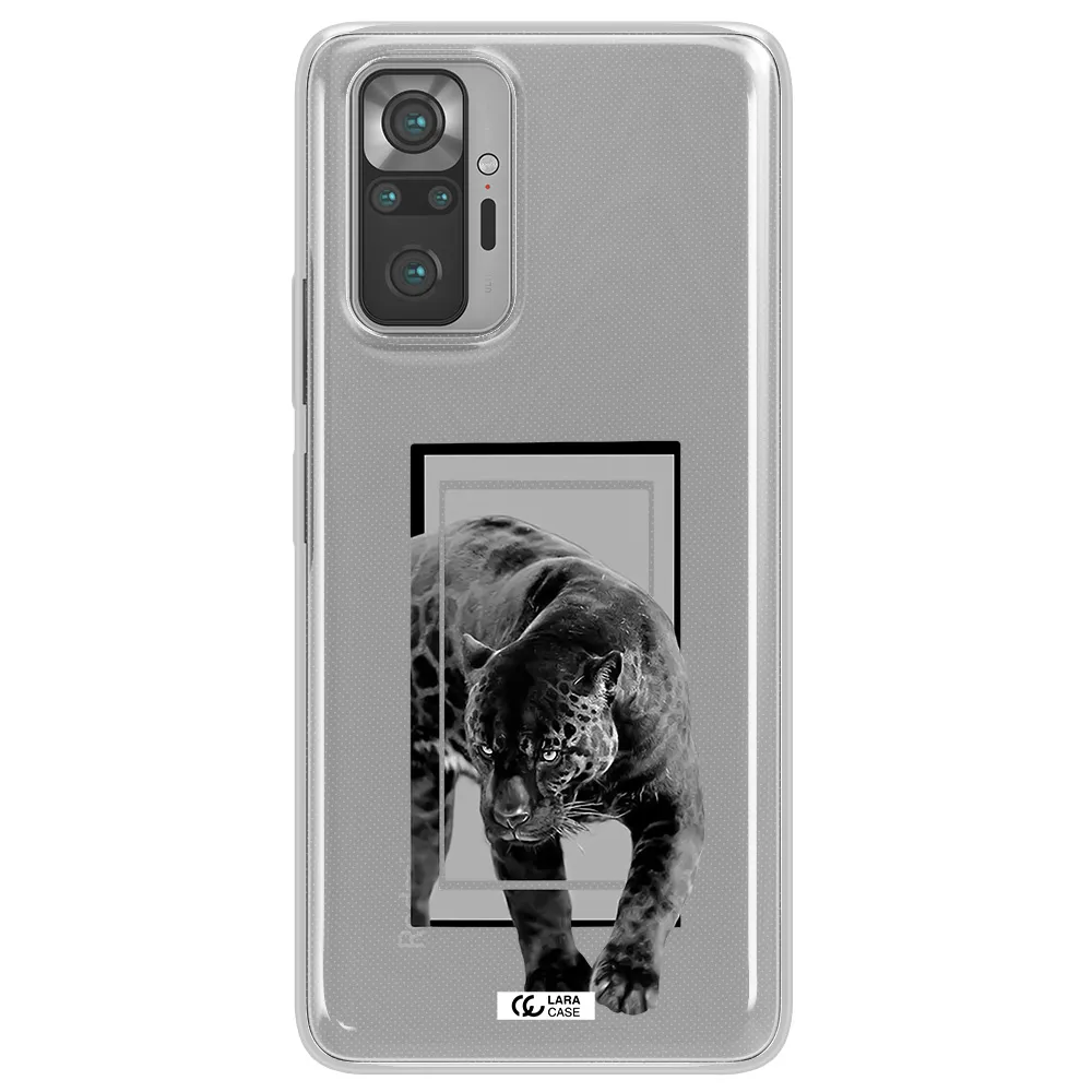 a black tiger with spots on its face Xiaomi Note 10 Pro Clear TPU Case