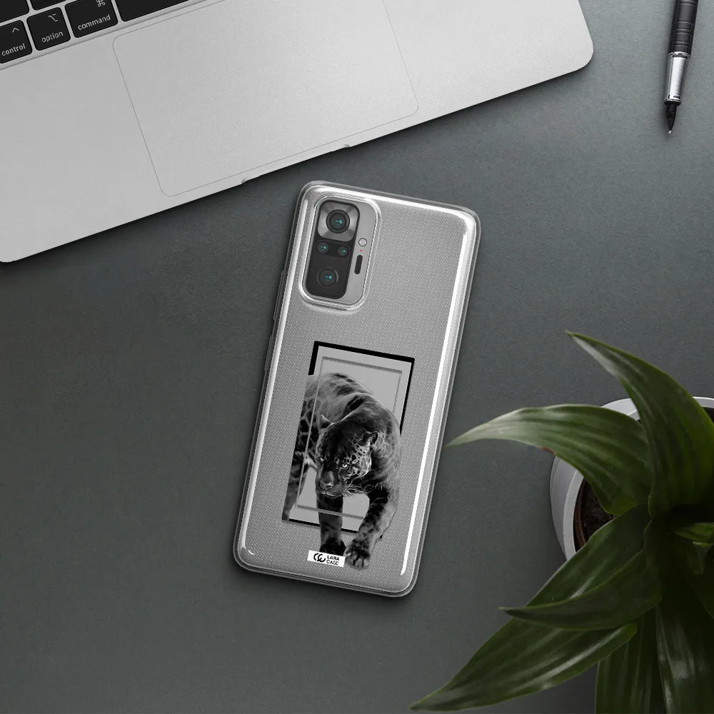 a black tiger with spots on its face Xiaomi Note 10 Pro Clear TPU Case