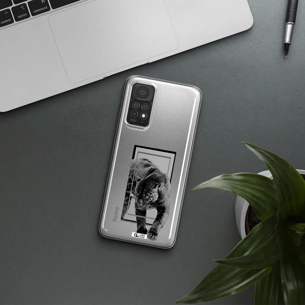 a black tiger with spots on its face Xiaomi Note 11 Pro Clear TPU Case