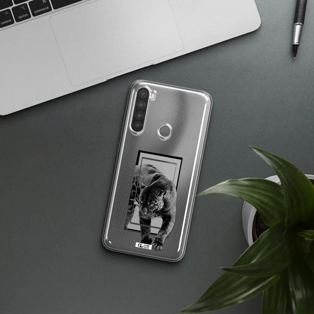 a black tiger with spots on its face Xiaomi Note 8 Clear TPU Case
