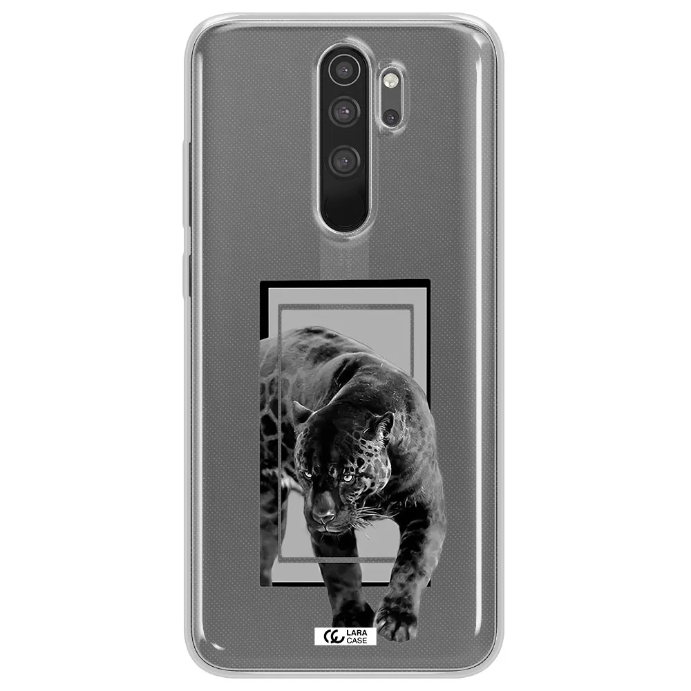 a black tiger with spots on its face Xiaomi Note 8 Pro Clear TPU Case