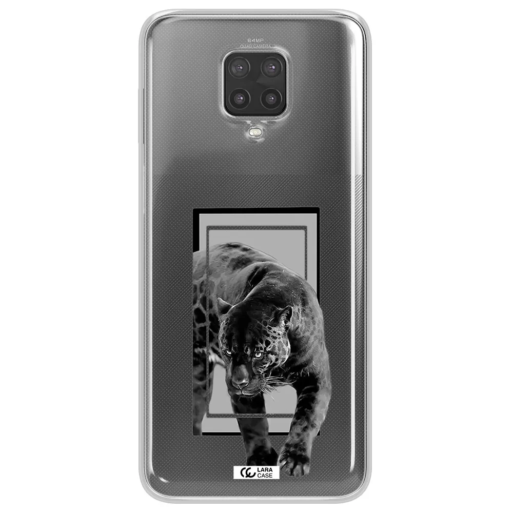 a black tiger with spots on its face Xiaomi Note 9 Pro Clear TPU Case