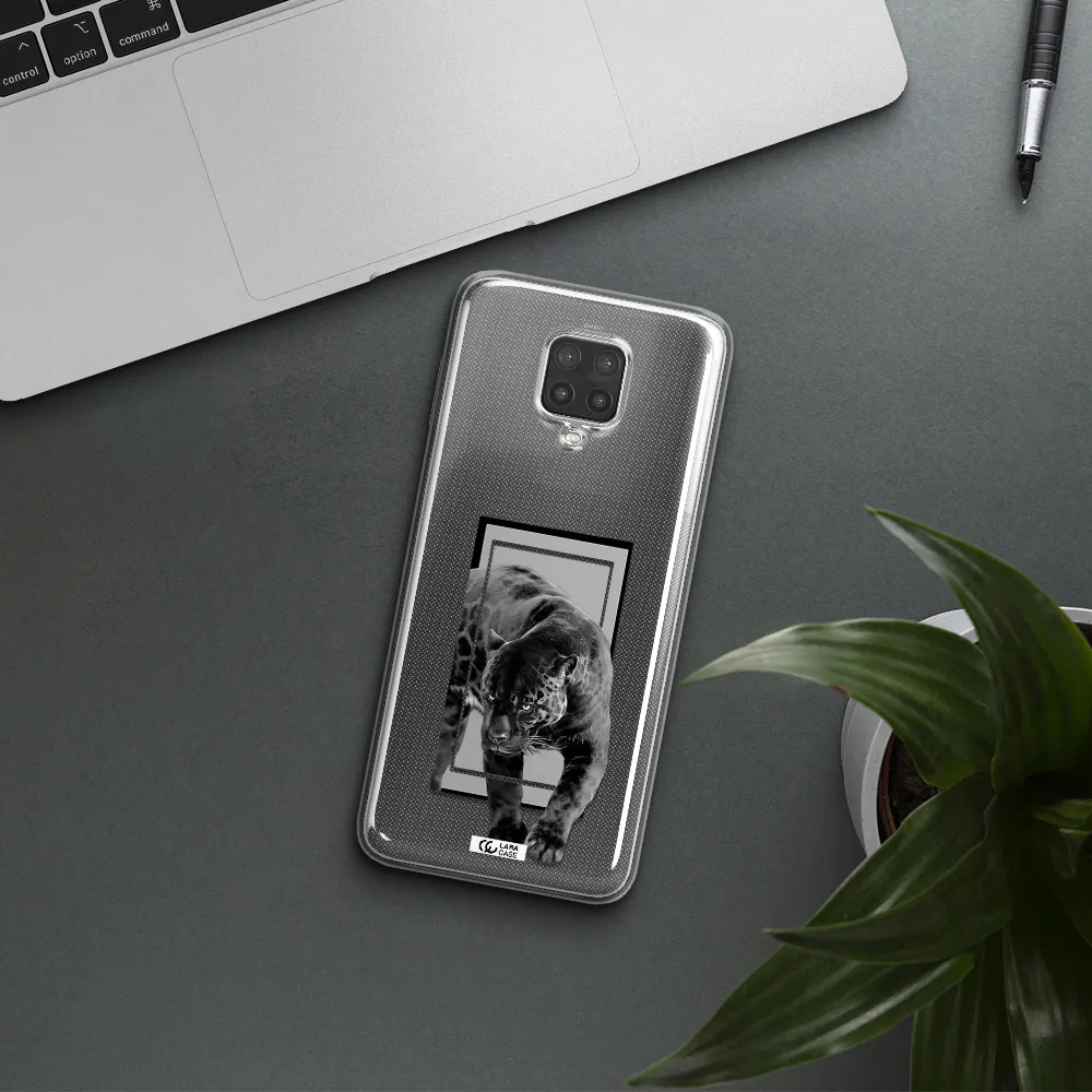 a black tiger with spots on its face Xiaomi Note 9 Pro Clear TPU Case