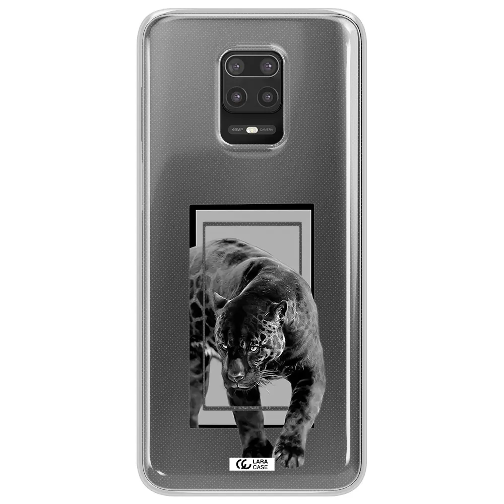 a black tiger with spots on its face Xiaomi Note 9S Clear TPU Case