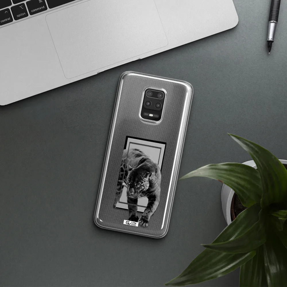 a black tiger with spots on its face Xiaomi Note 9S Clear TPU Case