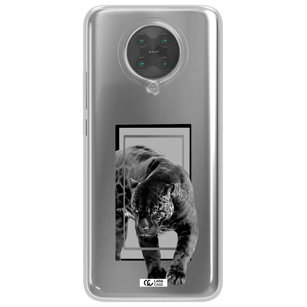 a black tiger with spots on its face Xiaomi Poco F2 Pro Clear TPU Case