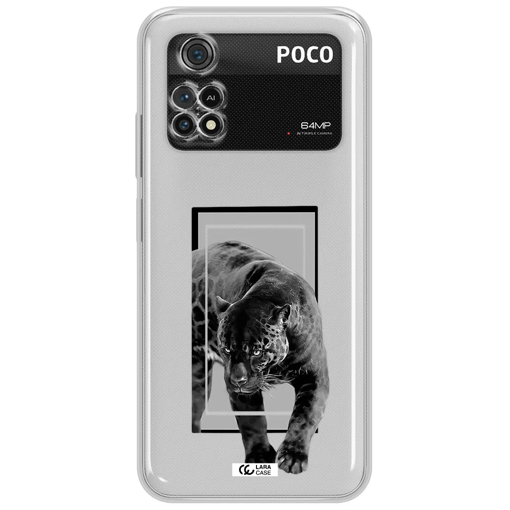 A Black Tiger With Spots On Its Face Xiaomi Poco M4 Pro 4G Clear Tpu Case