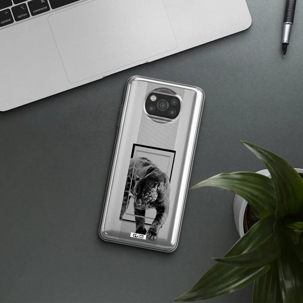 a black tiger with spots on its face Xiaomi Poco X3 Clear TPU Case
